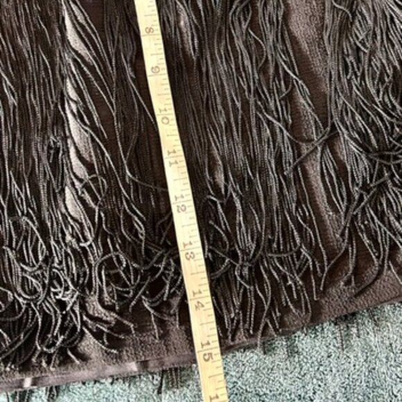 Nanette Lepore Black Fringe Mini-Skirt (Bergdorf Goodman) Sz. 12 - Picture 9 of 10